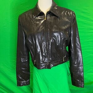 Carlisle Black Textured Leather Jacket